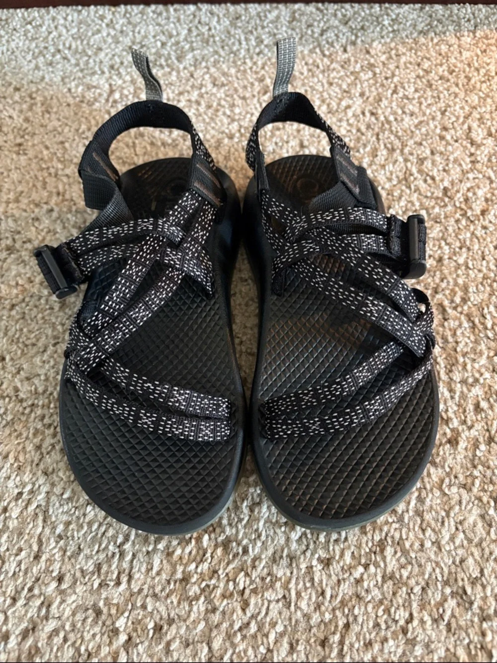 Kids Black Chaco Sandals - Picture 1 of 5